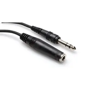 Audio kabelis Hosa HPE-310 3,05 m — 6,35 mm vīrietis uz 6,35 mm TRS sieviete, melns, niķelēti kontakti