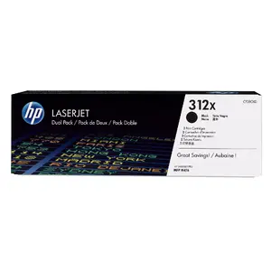 Toner cartridge pack HP 312X (CF380XD) — 2× Black high-yield, 8,800 pages each