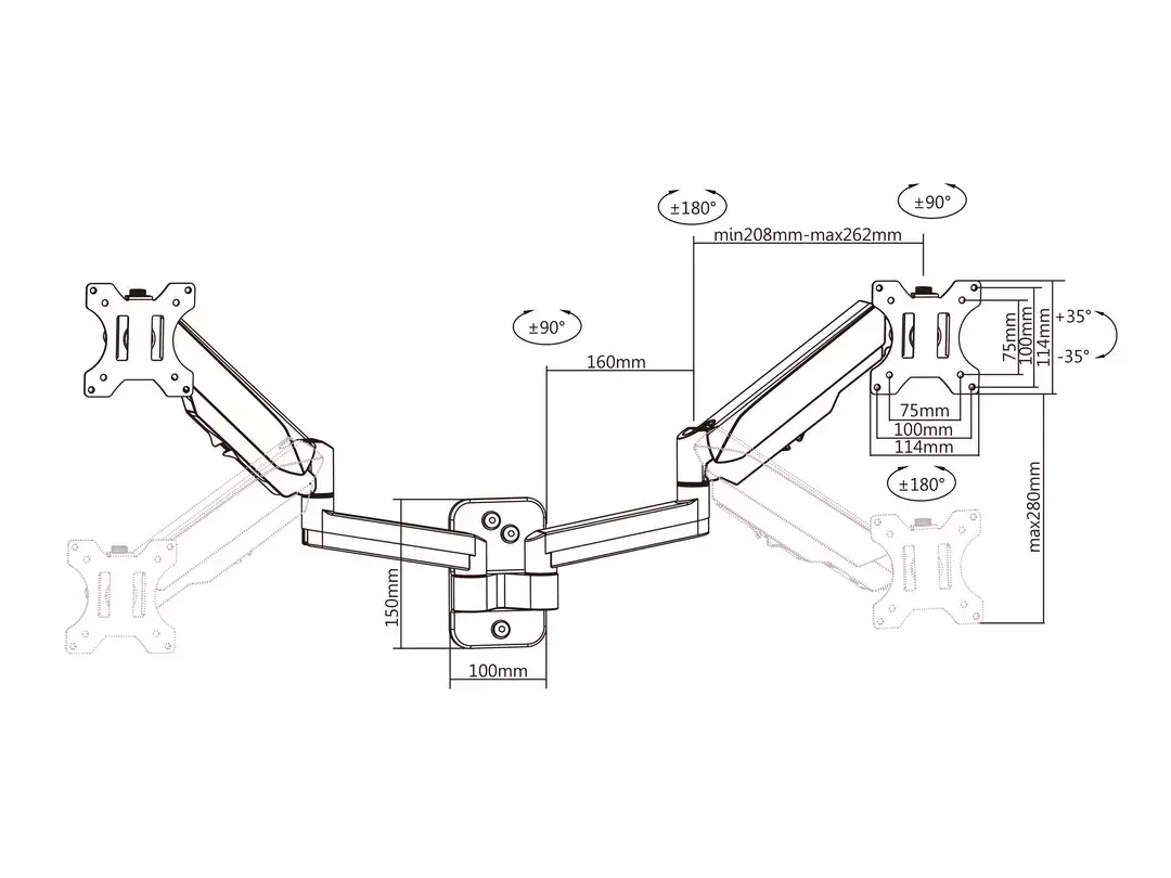 Multibrackets M Monitormount Wall Basic Dual Photo 9
