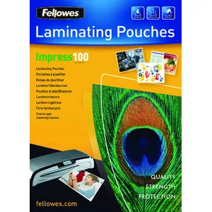 Laminating Pouch Fellowes A4 Glossy 100 Micron 100 pack