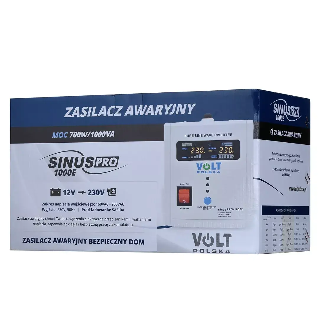 Power inverter volt polska SinusPro 1000E 12V 700W Photo 9