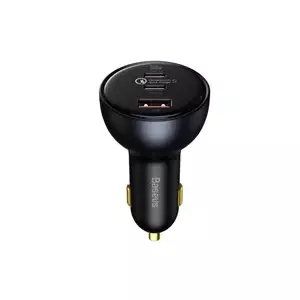 Baseus Qualcomm Quick Charge 5 Technology ātrais auto lādētājs 1x USB-A, 2x C tipa 160W pelēks + Xiaomi Type-C/T kabelis