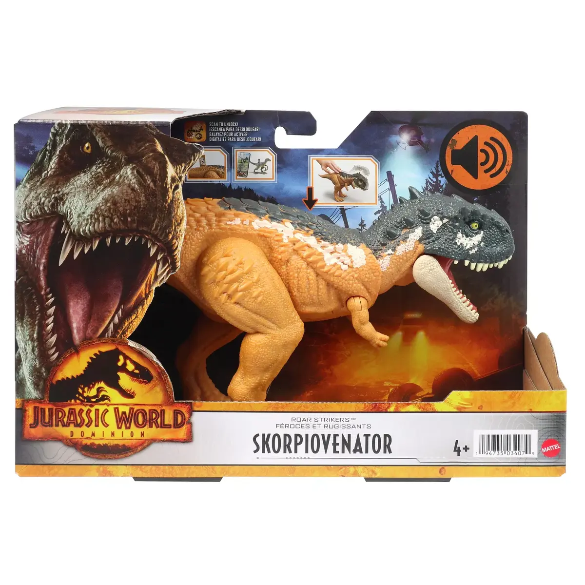 MATTEL Jurassic World Roar Strikers Skorpiovenator figūriņa Photo 8