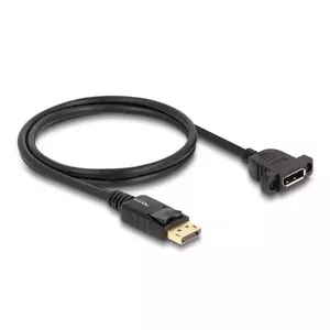 DeLOCK DisplayPort 1.4 Cable 8K 30 Hz male to female 1 m panel-mount black