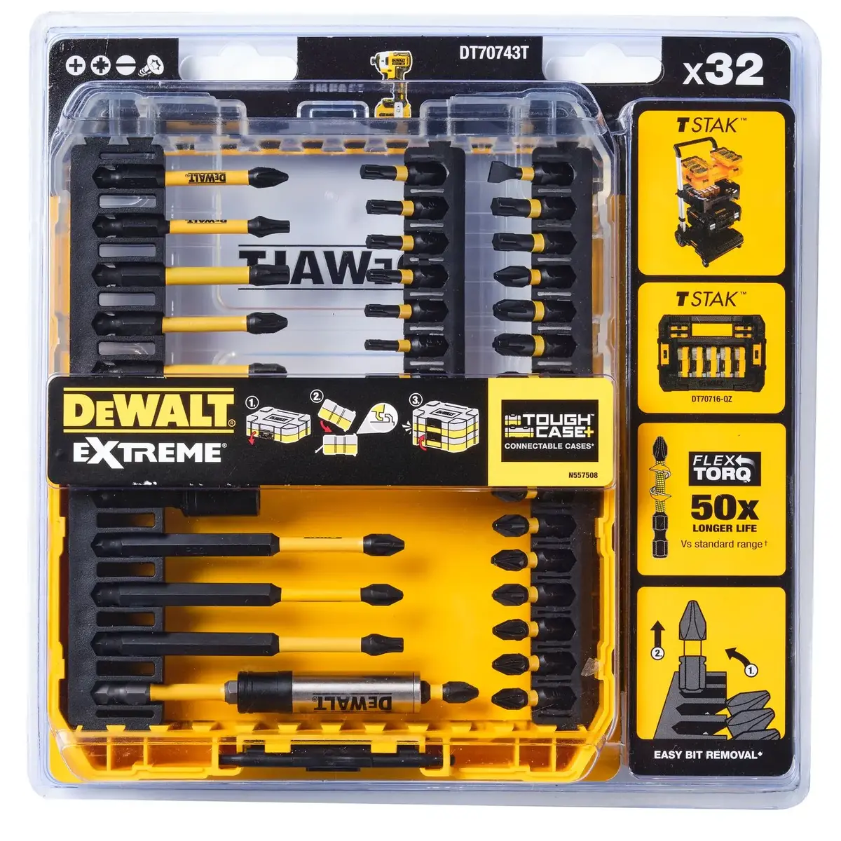 Impact bitu komplekts DeWalt DT70743T-QZ 32 gab. Photo 4