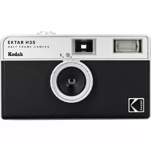 35mm film camera Kodak Ektar H35 black — compact point-and-shoot, fixed lens, film format 35mm