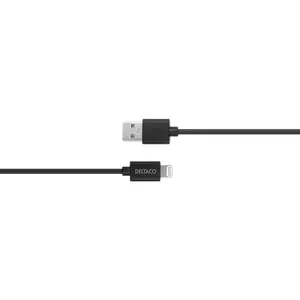 Lightning Cable Deltaco IPLH-412 2m Black USB A