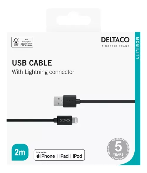 Lightning Cable Deltaco IPLH-412 Photo 3