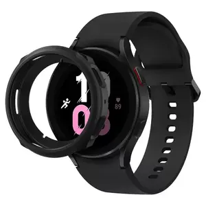 Spigen Liquid Air aizsargvāciņš Samsung Galaxy Watch 4 un 5 40mm, melns termoplastiskais poliuretāns