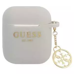 Silikona aizsargmaciņš AirPods — GUESS pelēks Charm 4G Collection (MPN GUA2LSC4EG)