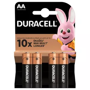 Alkāliskās AA baterijas Duracell BASIC LR6 1,5 V — komplekts 4 gab.