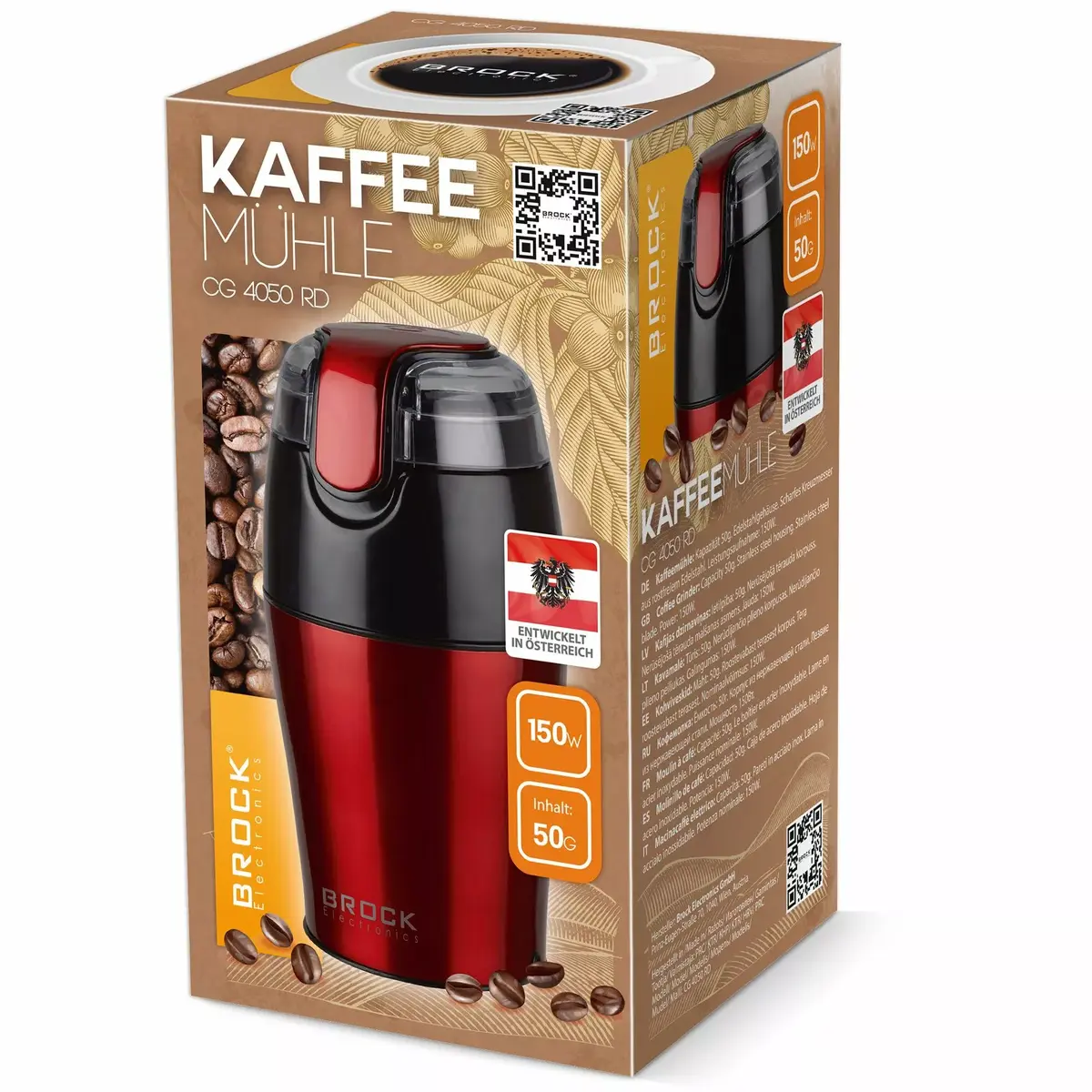 Coffee grinder BROCK CG 4050 RD Photo 2