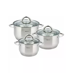 Cookware set KingHoff KH 4446 — 3-piece stainless-steel pots and pans set