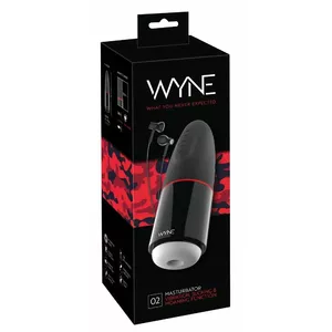 Male masturbator WYNE Masturbator 02 Silicone Black — dual-motor, 10 vibration & 3 suction modes, removable sleeve, USB rechargeable