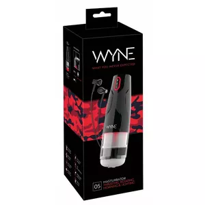 Masturbator WYNE Silicone Black — rotating sleeve, 10 thrust modes, 11–13 cm insertion, USB rechargeable