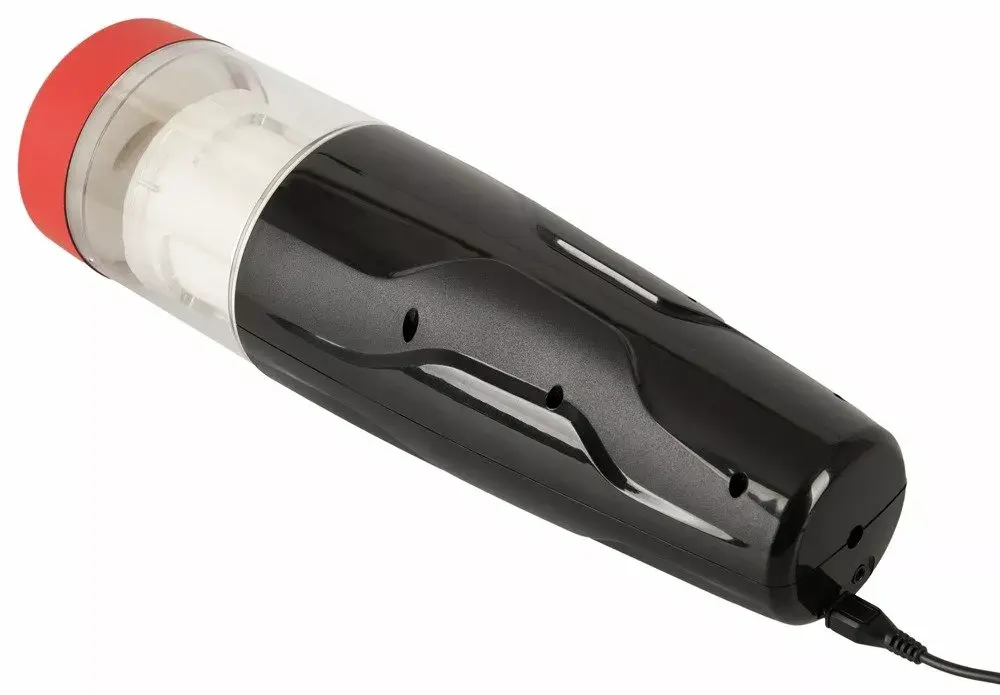 Мастурбатор WYNE Silicone Black — вращающийся, USB-зарядка Photo 9