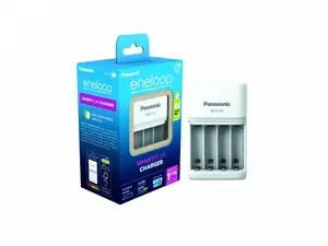 Battery charger Panasonic Eneloop Smartplus BQ-CC55 for NiMH AA/AAA batteries, 4-slot, 100–240V, 0.3A/0.15A charge current