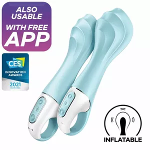 Vibrator Satisfyer Air Pump Vibrator 5 Inflatable G-Spot App Blue, weight 0.422 kg