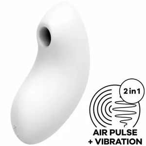 SATISFYER VULVA LOVER 2 AIR PULSE STIMULATOR & VIBRATOR - WHITE