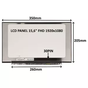 15.6" FHD IPS klēpjdatora LCD panelis, SIL 1920x1080, 30 kontaktu, matēts