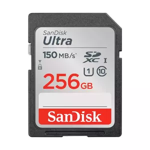 SDXC memory card SANDISK 256 GB UHS‑I Class 10 (read 150 MB/s)
