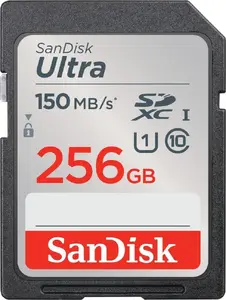 SDXC memory card SANDISK 256 GB UHS‑I Class 10 (read 150 MB/s)