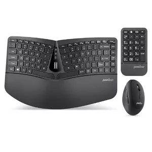 Wireless Gaming Keyboard Mouse Set Perixx PERIDUO-606A Curved Design 87 Keys