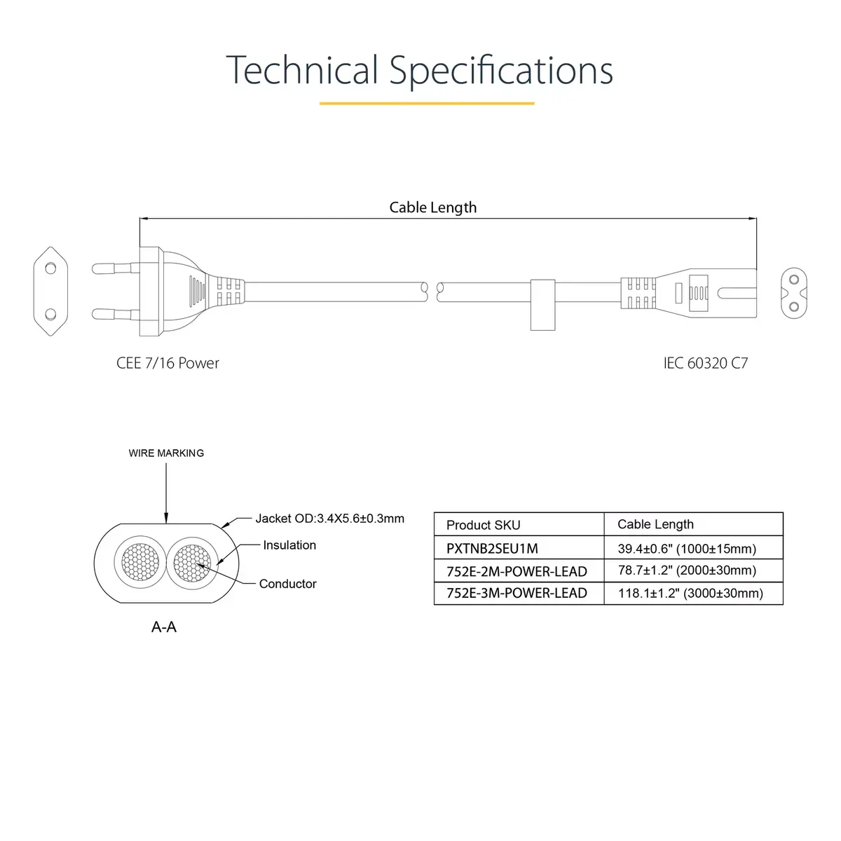 Кабель питания StarTech.com 3м EU Plug C7 Photo 5
