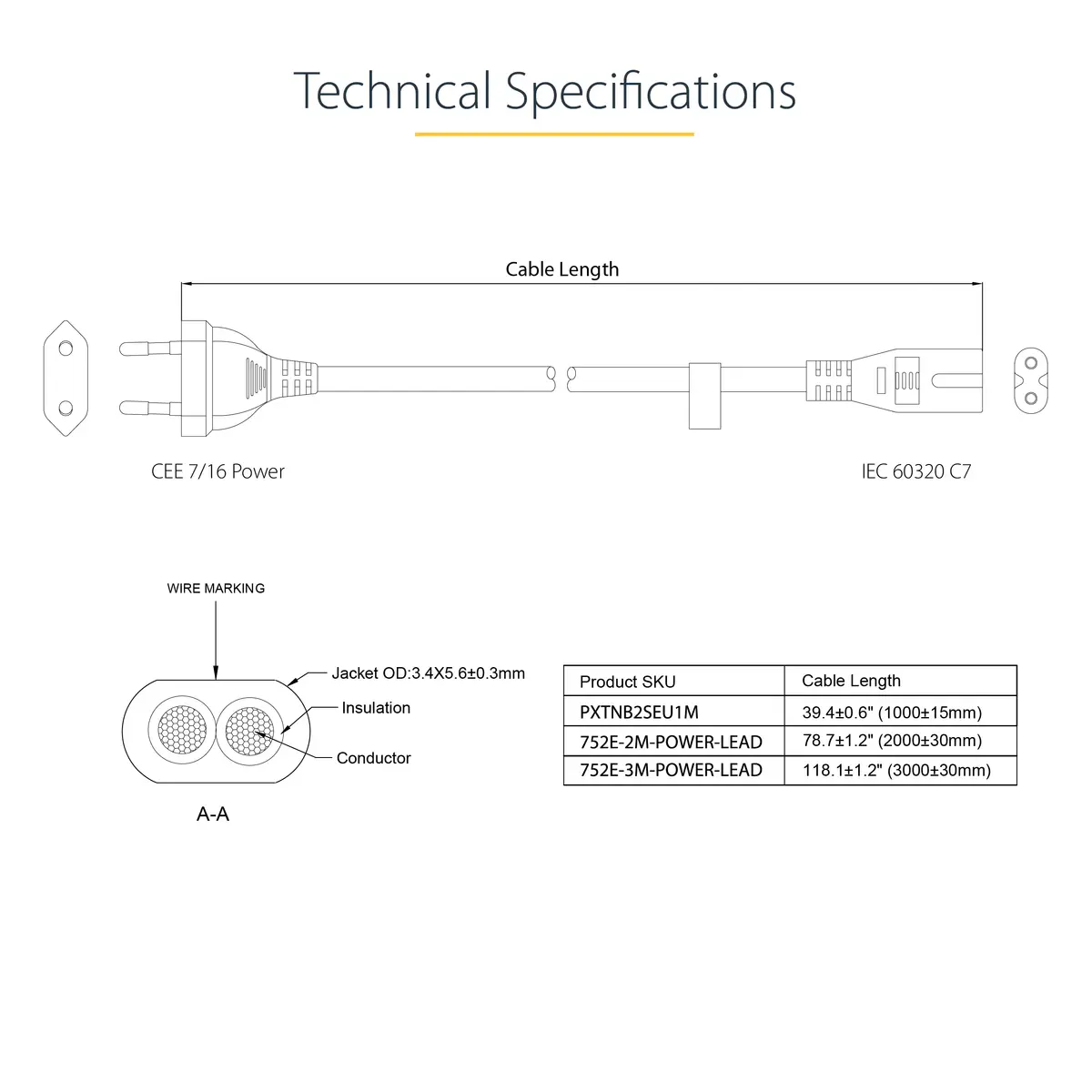 StarTech.com 752E-3M-POWER-LEAD power cable 752E-3M-POWER-LEAD Photo 5
