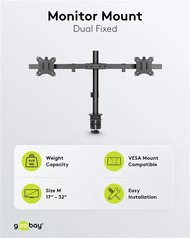 Goobay Dubultā monitora stiprinājums Fix Photo 6