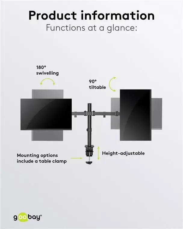 Goobay Dual Monitor Mount Flex Photo 5