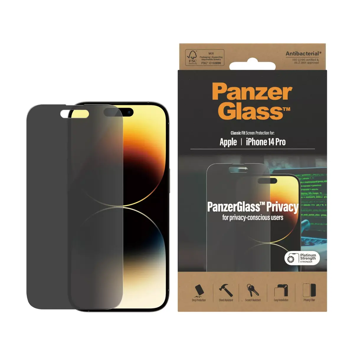 Privātuma ekrāna aizsargstikls PanzerGlass Apple iPhone 14 Pro Photo 2