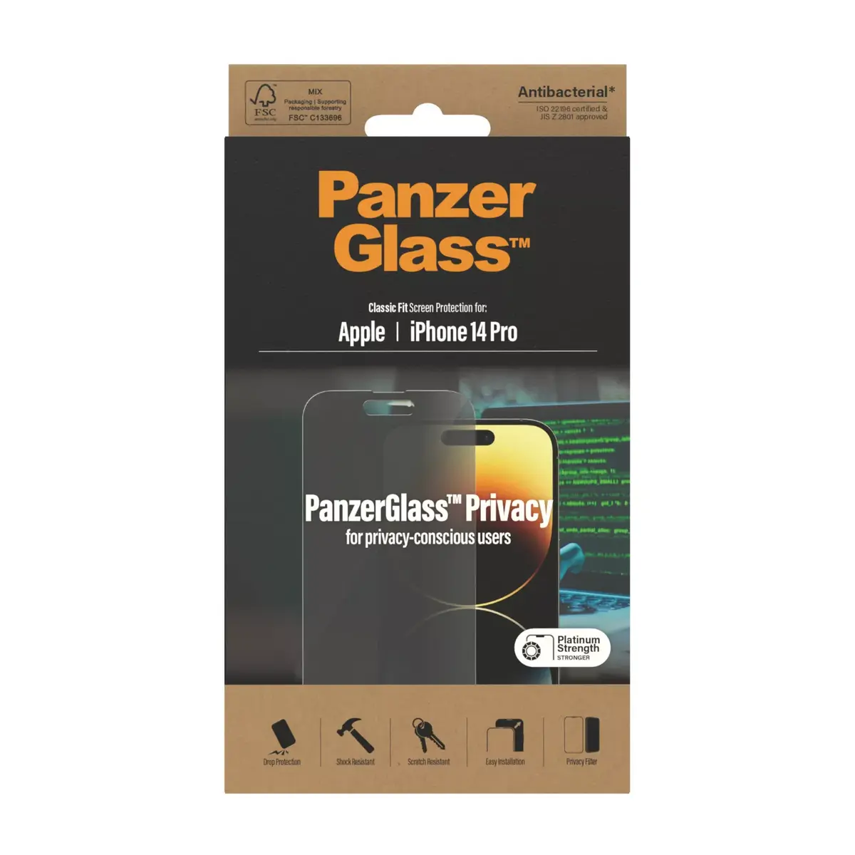 Privātuma ekrāna aizsargstikls PanzerGlass Apple iPhone 14 Pro Photo 3