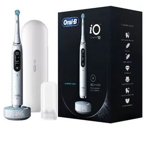 Rotating-oscillating electric toothbrush BRAUN Oral‑B iO Series 10 — built-in battery, 1 handle, 1 brush head, 5 modes, recharge 3 h, white