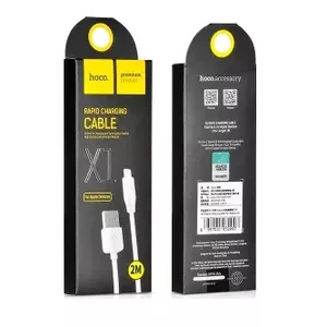 USB 2.0 cable HOCO X1 2 m White — male to male, max 2.1 A