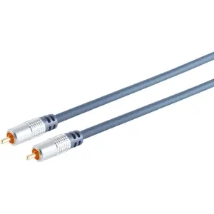 Кабель Cinch (RCA) ShiverPeaks 90022-5.0MHQ 5 м — хромированные металлические разъёмы, золотое покрытие контактов
