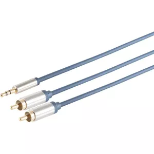 Аудио кабель ShiverPeaks 30832-5-MHQ-SLIM — 3,5 мм на 2 RCA, хромированные разъёмы