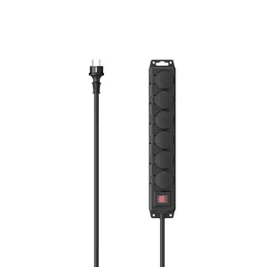 Hama 00223065 Power Extension 2m 6 AC Outlets Outdoor Black
