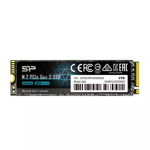 SSD M.2 NVMe Silicon Power P34A60 2 ТБ, PCIe 3.0 x4, чтение 2200 МБ/с, запись 1600 МБ/с