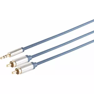 Аудио кабель ShiverPeaks 2x RCA (Cinch) на 3.5 мм джек, 1.5 м, модель 30832-MHQ-SLIM