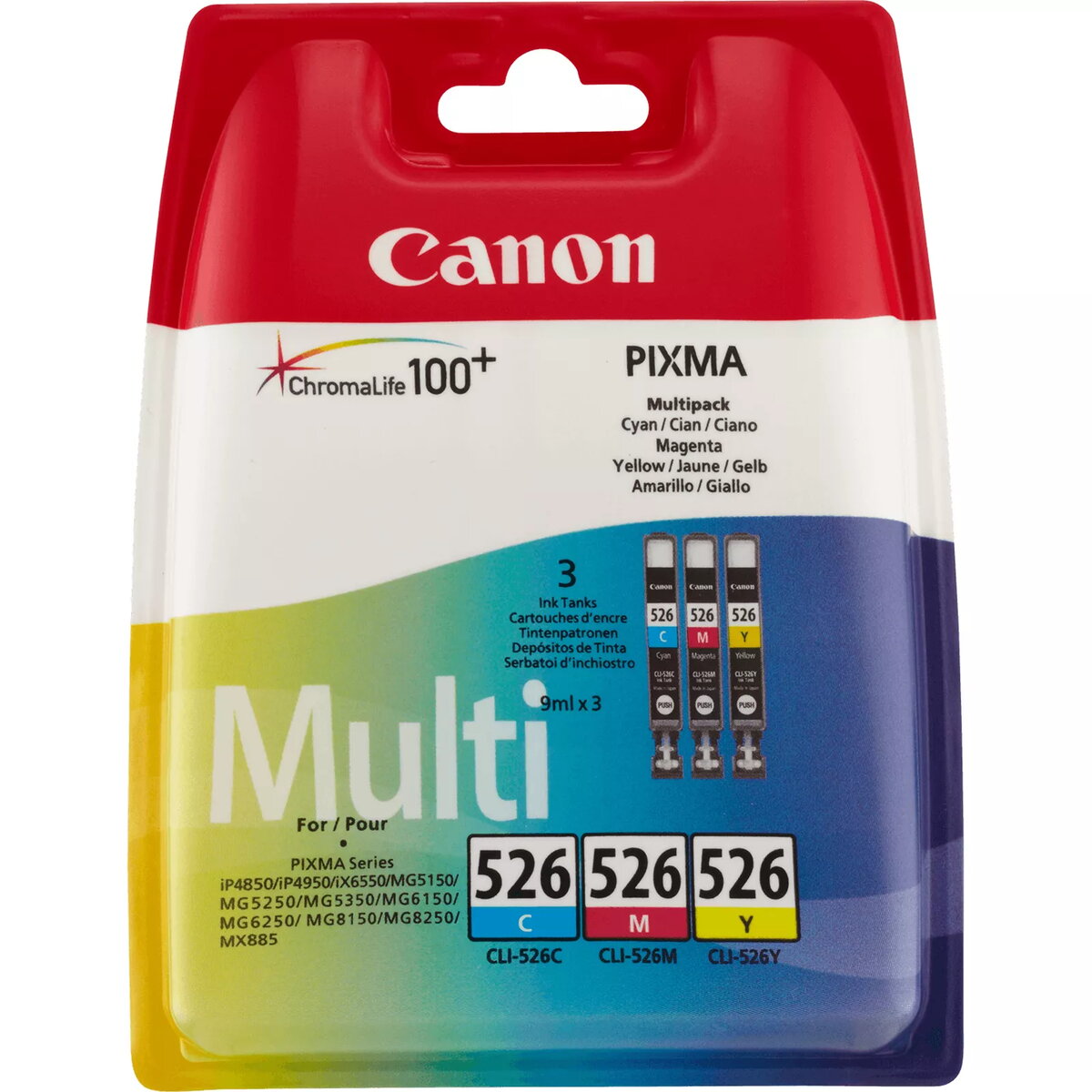 Canon CLI-526 Krāsaino tintes kasetņu daudzpaka