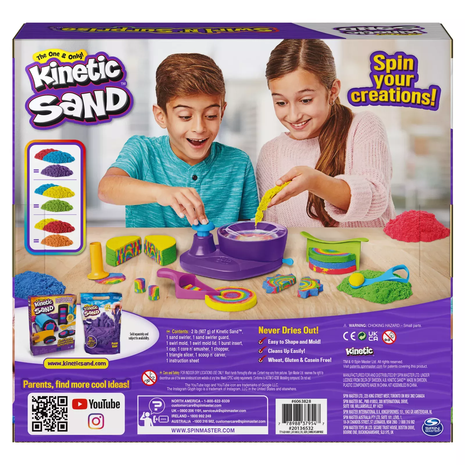 Spin Master Kinetic Sand, Kids Sand | Folding Sand Box With 2Lbs Of Kinetic  Sand And Mold And Tools