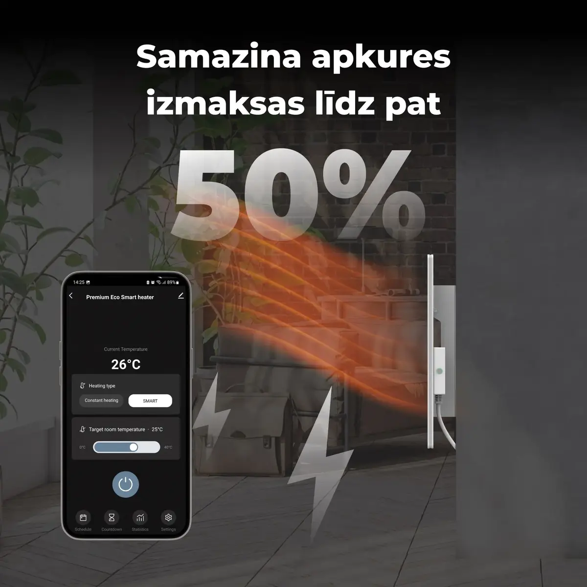 Инфракрасный электрический обогреватель AENO Premium Eco Smart Heater Photo 5