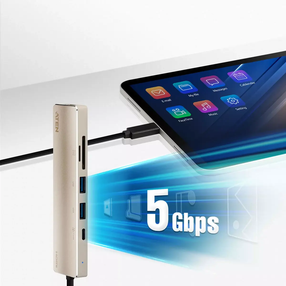 Lenovo ATEN USB-C Multiport Mini Dock with Power Pass-Through Photo 7