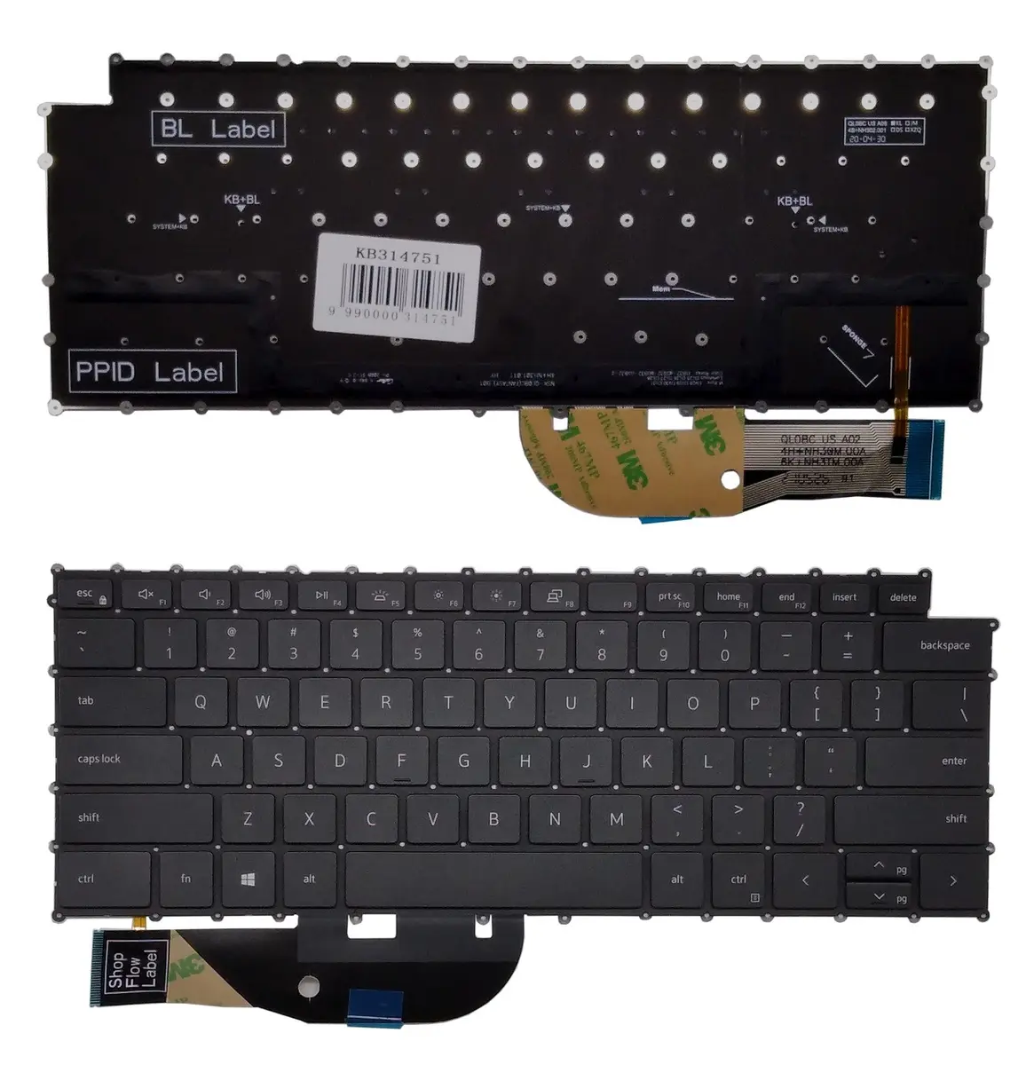 Klaviatūra Dell XPS 9500 ar apgaismojumu