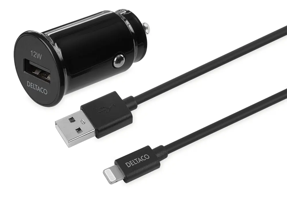 Deltaco USB-CAR130 universāls automašīnas lādētājs mobilajām