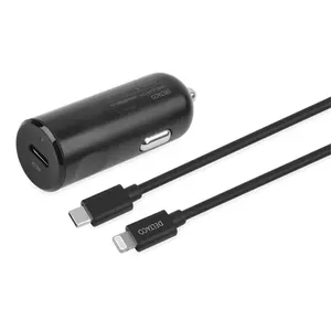 Deltaco USBC-CAR124 Mobile Device Charger Universal Black Cigar Lighter Auto 12-24V 1m