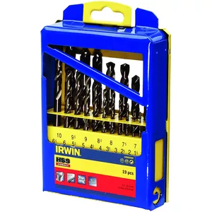 Drill bit set Irwin 10502569 — 19 pcs, HSS, for drilling