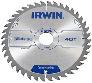 Apaļā zāģa disks Irwin 1897198 — karbīda (TCT) zobu, 1 gab.