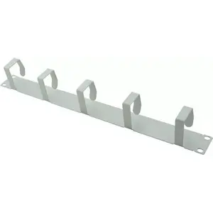 Kabeļu pārvaldības plāksne helos 328643 1U ar 6 metāla kronšteiniem 70×40 mm gaiši pelēka